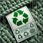 modelka w zielonej sukience z ekologicznej tkaniny pozuje na łące wśród kwiatów